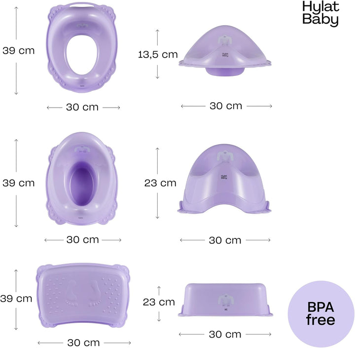 Hylat Baby 3in1 Töpfchen-Set für Kinder - Toilettensitz, Tritthocker & Töpfchen - Kindertoilette für