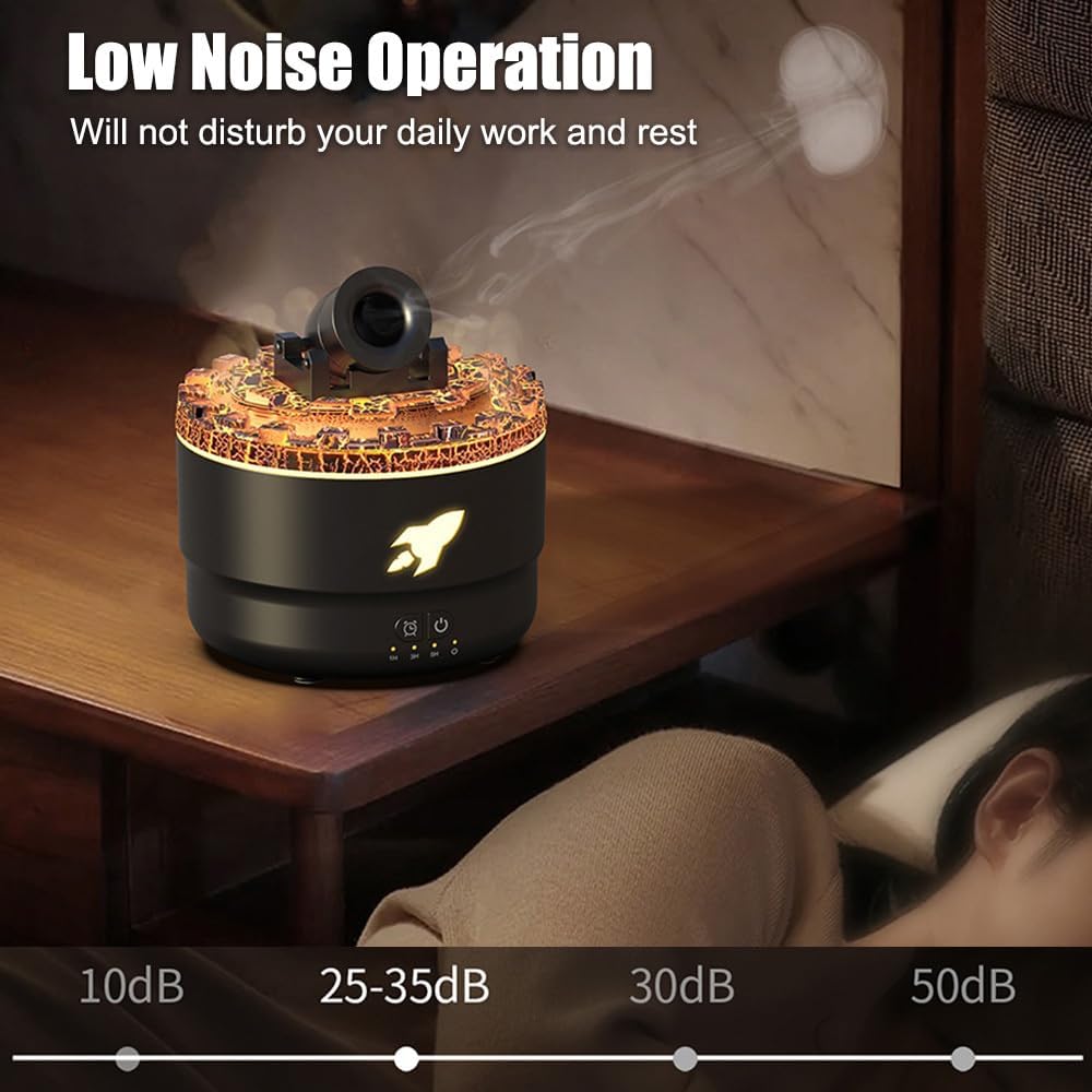 Aroma Luftbefeuchter mit LED Kanonen, Simulation Eines Vulkannebels, Persönlicher Kleine Luftbefeuch