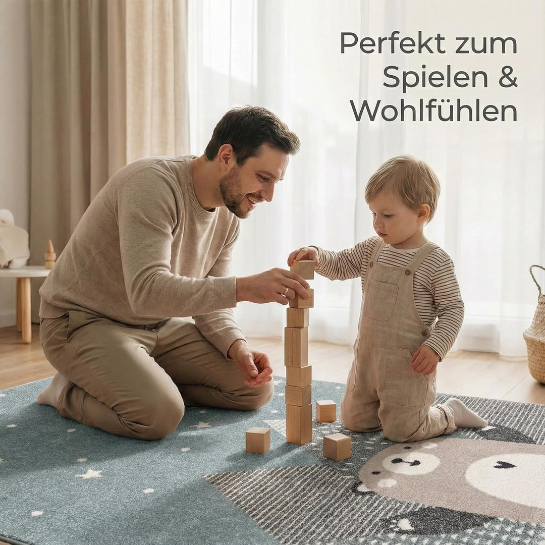Jimri Teppich Kinderzimmer - Teppiche für Kinderzimmer, Kinderteppich Junge, Kinderteppich mit Berge