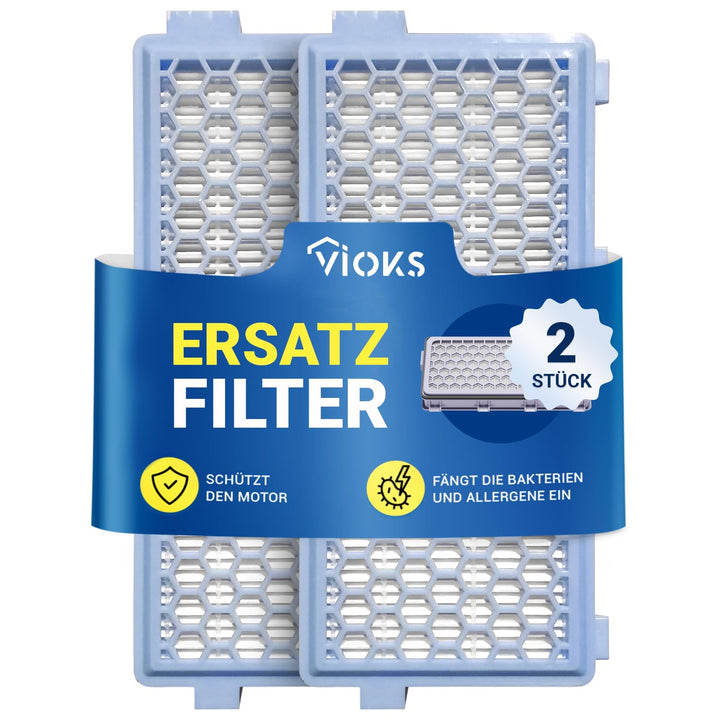 VIOKS 2x Motorfilter Ersatz für Miеle Staubsauger Filter 9616280 SF-HA50 - Staubsaugerfilter Active