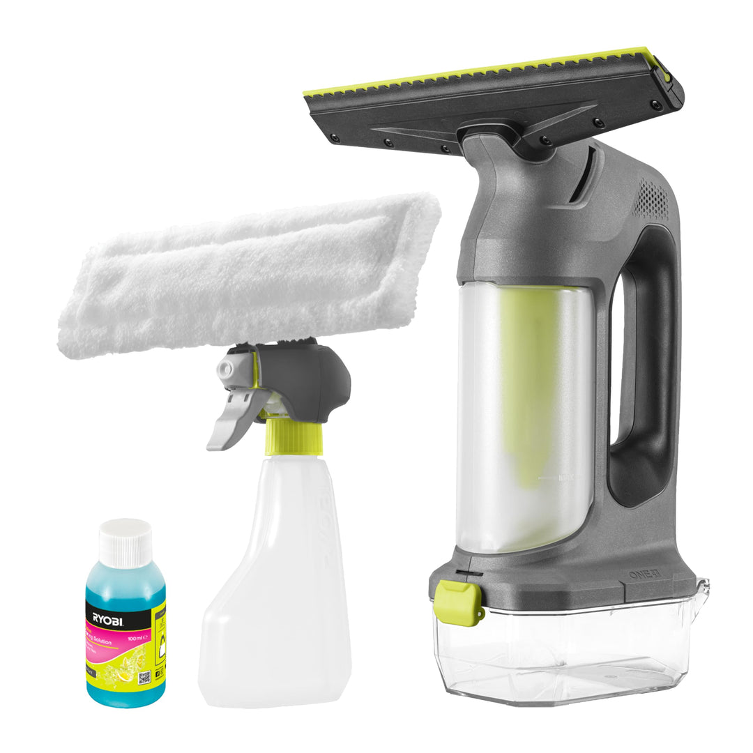 RYOBI 18 V ONE+ Akku-Fenstersauger RWV18-0, inkl. Sprühflasche und Mikrofasertuch,ohne Akku und Lade