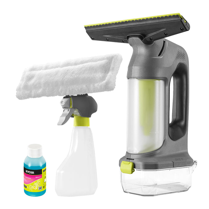 RYOBI 18 V ONE+ Akku-Fenstersauger RWV18-0, inkl. Sprühflasche und Mikrofasertuch,ohne Akku und Lade