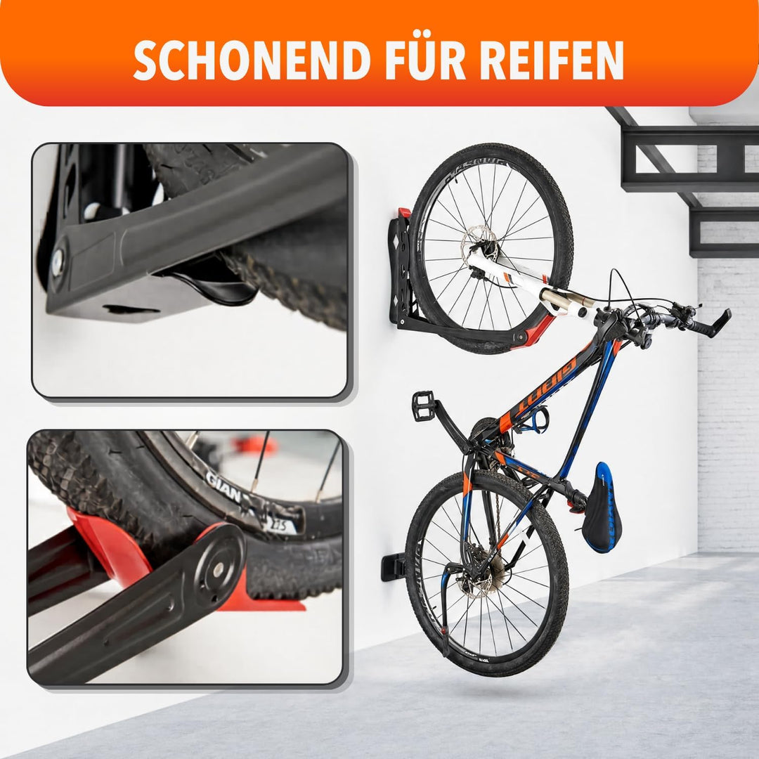 Fahrrad Wandhalterung Vertikal bis 35 kg – Platzsparende Fahrradhalterung Wand für Wohnung, Garage &amp;