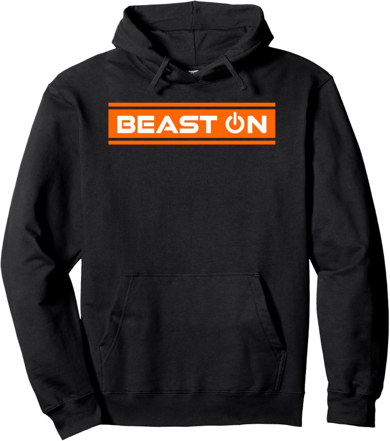 Beast ON Orange Gym Fitness Workout Gym Spruch Motivation Pullover Hoodie