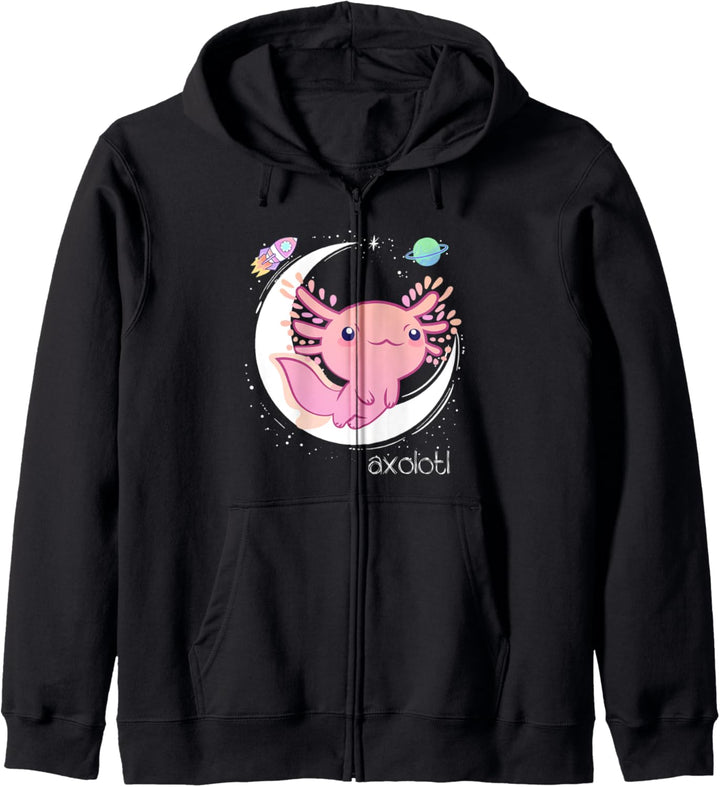 Space Axolotl Kawaii Shirt Pastel Goth | Japan Anime Comic Kapuzenjacke