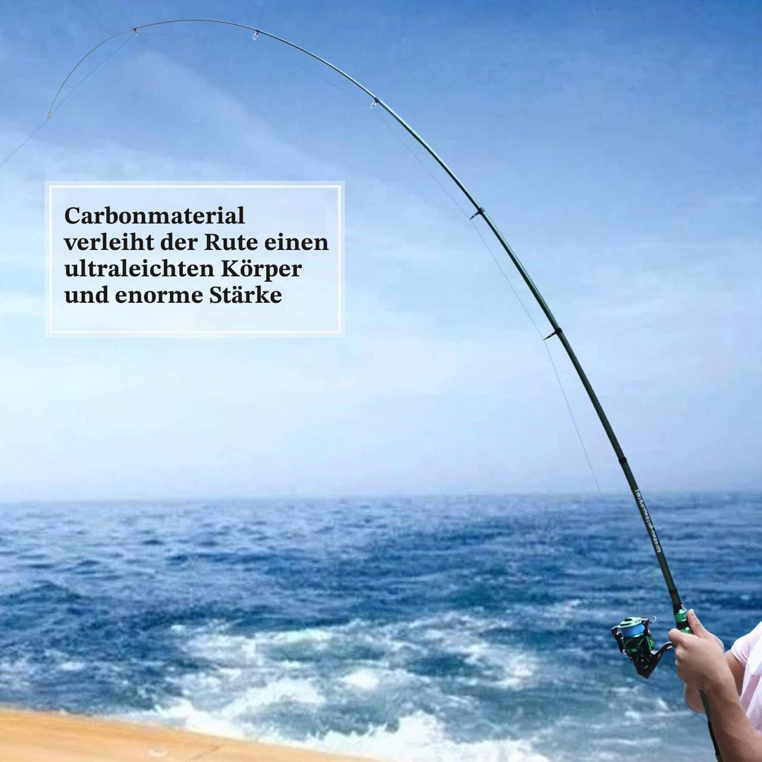 Sougayilang Angelruten-Rollen-Kombinationen, 24-Tonnen-Kohlefaser, tragbare Teleskop-Angelrute Spinn