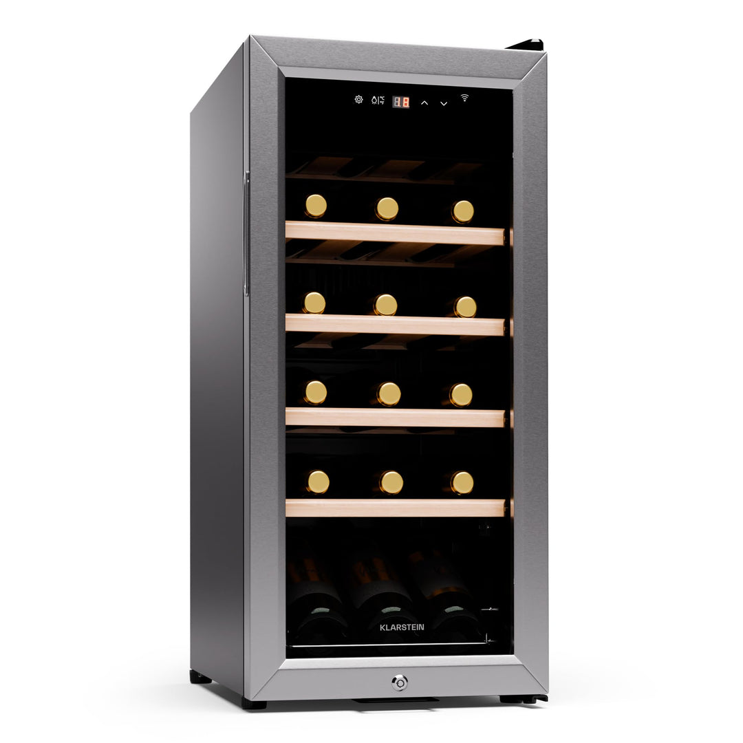Klarstein Weinkühlschrank,1 Zone Getränkekühlschrank, Leiser Indoor/Outdoor Kühlschrank, 50 Liter Fl