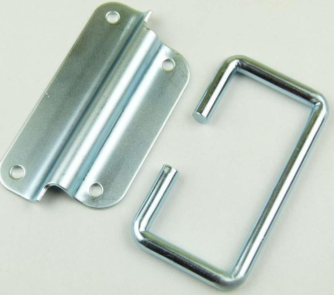 Adam Hall Hardware 3440 M8 AH - 8er Set Klappgriff / Kistengriff silber 4-Loch zweiteilig
