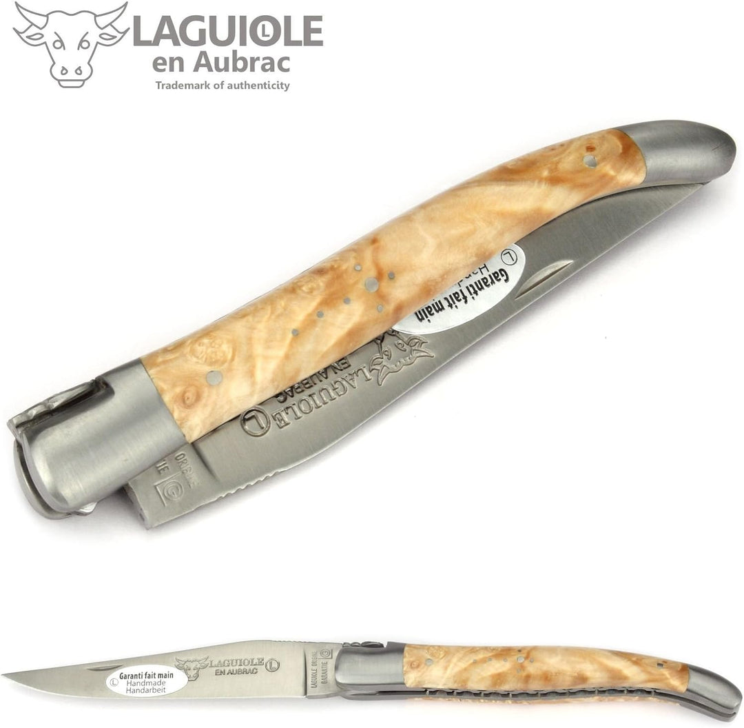 Laguiole en Aubrac Taschenmesser L0712NWIF 12 cm Doppelplatine, Griffschalen Rosskastanie, Klinge 10