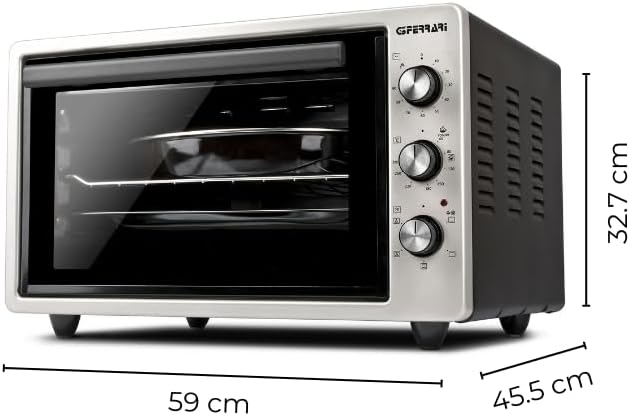 G3 Ferrari G10153 "Rostò 45" elektrischer Backofen, belüftet, 45 Liter, 300 °C, Metall, Hellgrau-sch