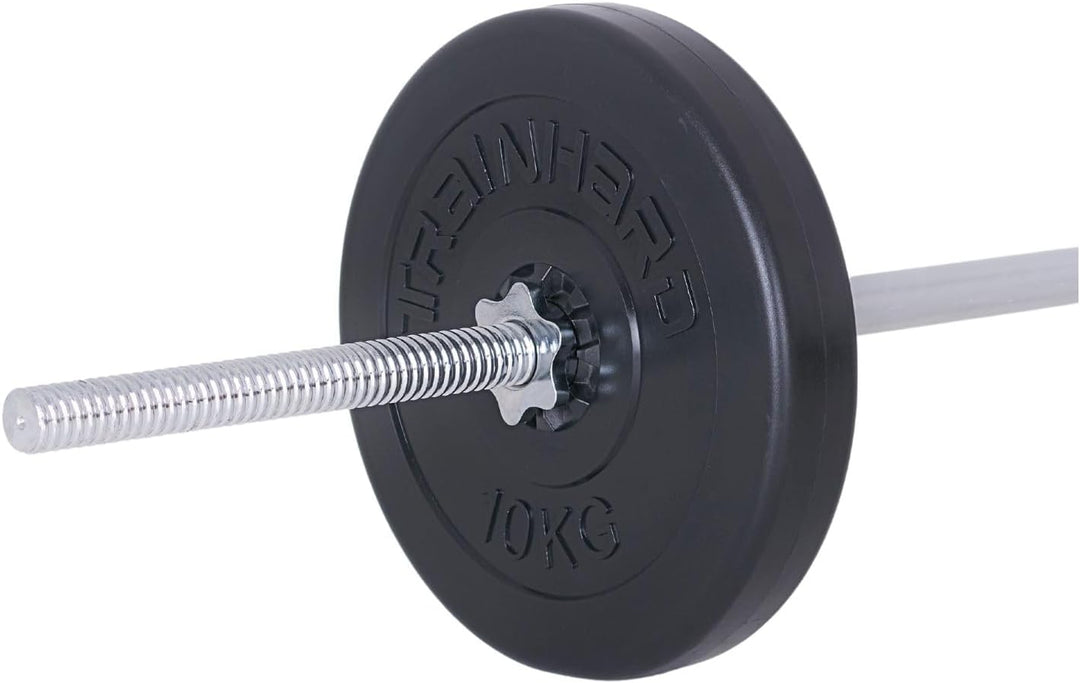 TrainHard Hantelscheiben Set 20-30 kg Gewichte aus Kunststoff Zement Gesamtgewichte mit 30/31 mm Boh