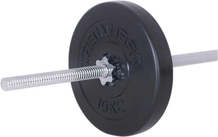 TrainHard Hantelscheiben Set 20-30 kg Gewichte aus Kunststoff Zement Gesamtgewichte mit 30/31 mm Boh