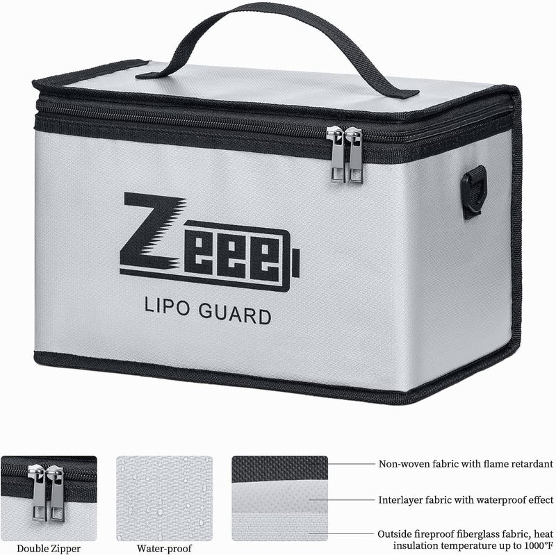 Zeee Lipo Safe Bag, Feuerfeste Lipo Bag mit grosser Kapazität zur Aufbewahrung und zum Schutz der Ba