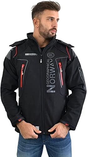 Geographical Norway Tangata Herren Softshell Funktions Outdoor red S Schwarz, S Schwarz