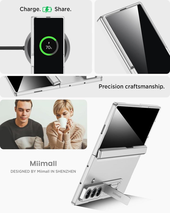 Miimall Kompatibel mit Samsung Galaxy Z Fold 7 Hülle mit Displayschutz Anti-SPY, [Magnetischer Schar