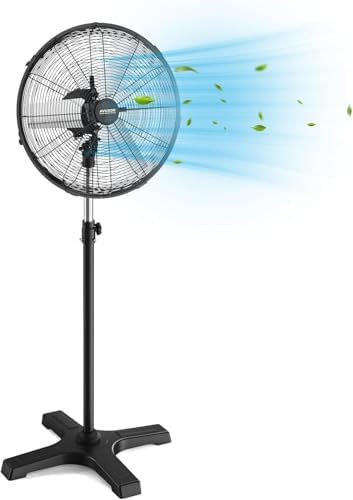 Industrieller Outdoor-Standventilator 50 cm mit bürstenlosem BLDC-Motor, 90°Oszillation & 25°verstel