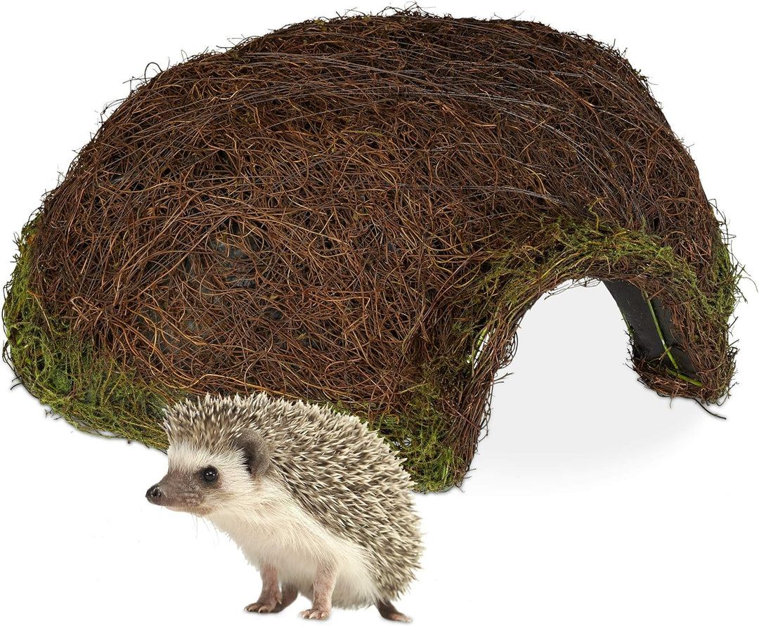 Relaxdays Igelhaus, Iglu, Winterquartier für Garten, wetterfeste Igelkuppel aus Rattan HxBxT 20 x 52