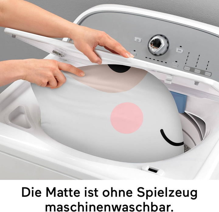 Fisher-Price Baby-Spielzeug Hündchen-Spielmatte, ca. 91 x 107 cm, sensorische Entwicklung für Neugeb