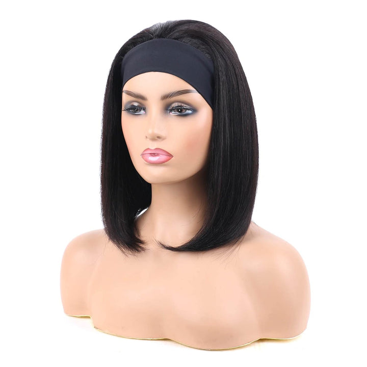 Huarisi 9a Headband Wigs Bob Human Hair 12 Inch Straight Bob Brazilian Wig Short Remy Hair Wigs Blun