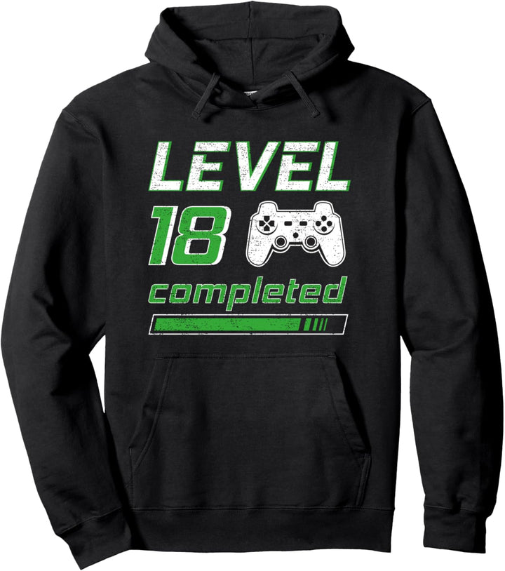18. Geburtstag Gamer Level 18 completed Geschenk Pullover Hoodie