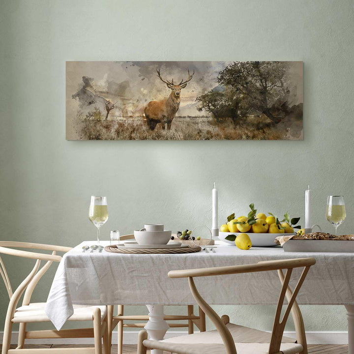 murando - Bilder Hirsch 150x50 cm Vlies Leinwandbild 1 tlg Kunstdruck modern Wandbilder XXL Wanddeko