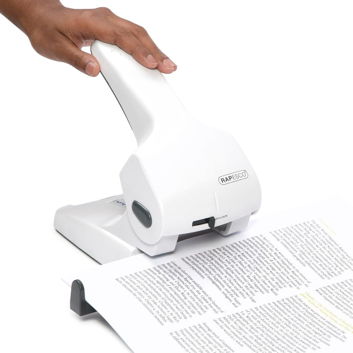 Rapesco 1383 Zero-65 Hochleistungslocher, 65 Blatt Stanzkapazität, Weiss, Weiss