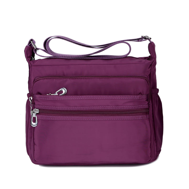 NOTAG Damen Umhängetasche, Wasserdicht Nylon Schultertasche Multi-Tasche Messenger Bag 2 Size (Lila,