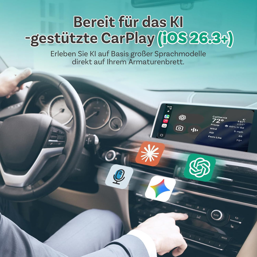Ottocast Mini Pico, 2026 Neuheit 2-in-1 Wireless CarPlay & Android Auto Adapter mit One-Touch Geräte