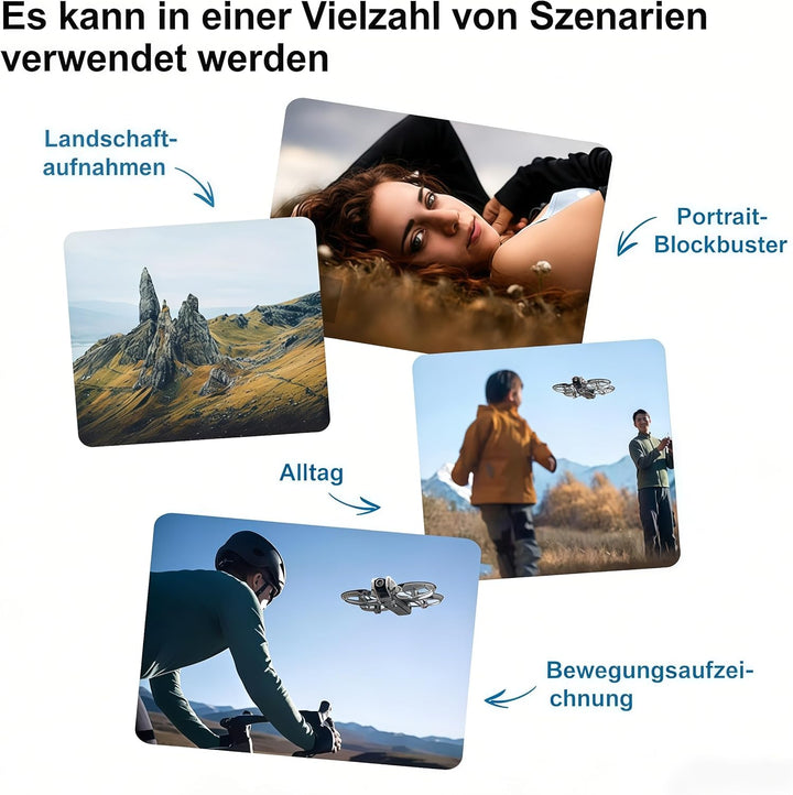 RC Drohne mit Dual Kamera, Propellerschutz für mehr Sicherheit, LED Beleuchtung – Bürstenloser Motor