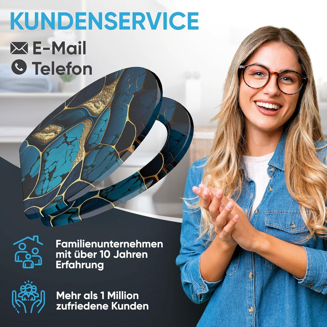 Sanilo WC Sitz mit Absenkautomatik & Schnellverschluss, Toilettendeckel per Knopfdruck abnehmbar, ei