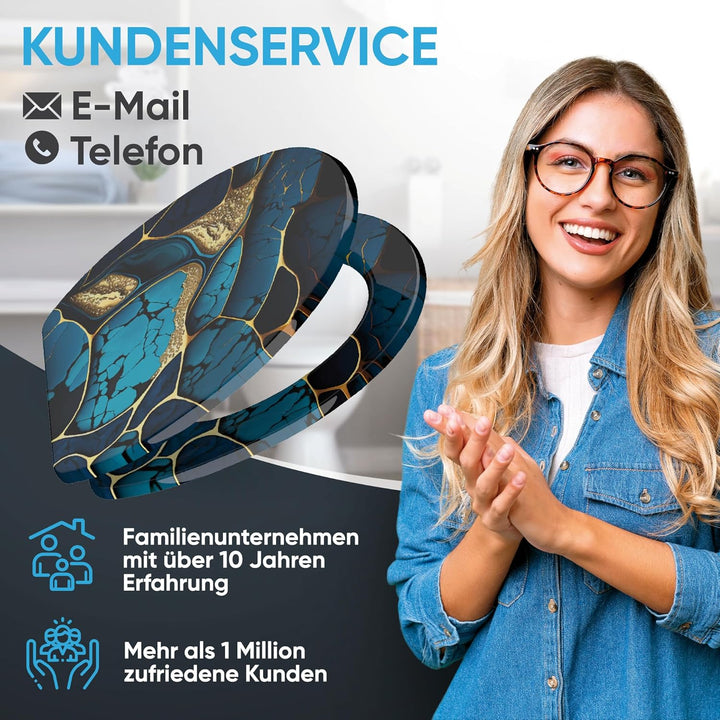 Sanilo WC Sitz mit Absenkautomatik & Schnellverschluss, Toilettendeckel per Knopfdruck abnehmbar, ei