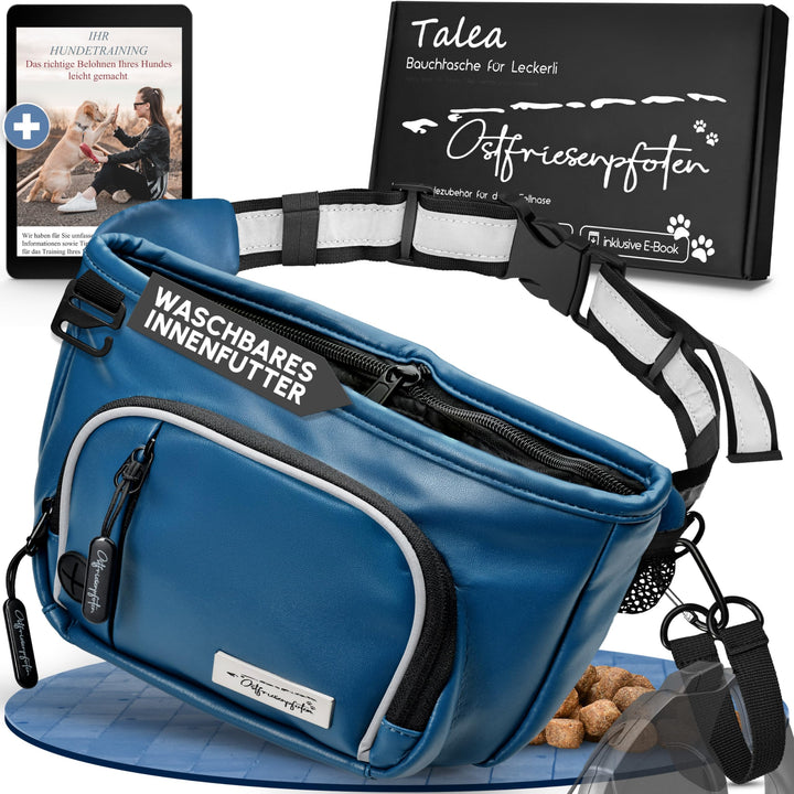 Ostfriesenpfoten® Leckerli-Bauchtasche 'Talea' für Hunde aus Kunstleder mit Einhandmagnetverschluss