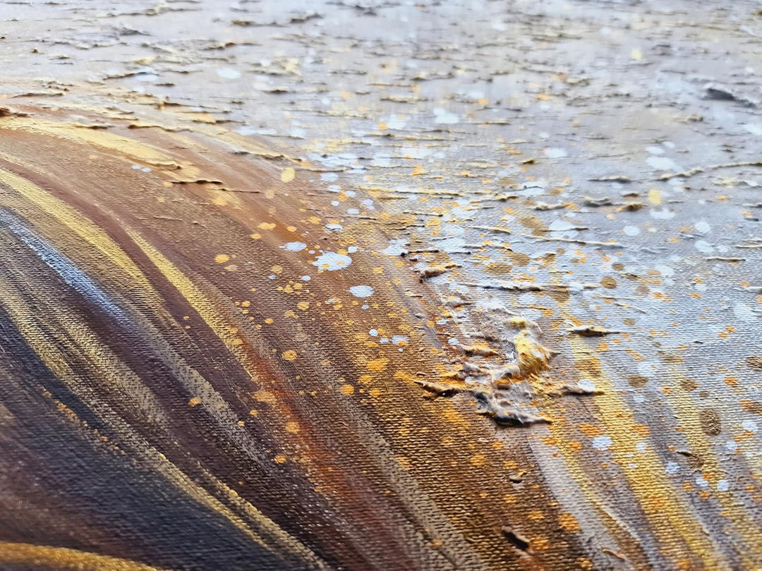 Monica Mirafiori I 100% HANDGEMALT I Gemälde Brown Feather I 100x50cm | Gemälde Handgemalt | Acrylge