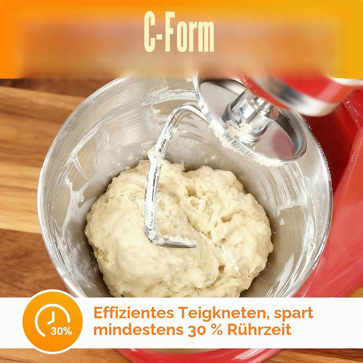 Edelstahl Teighaken für Kitchen Aid 4,5-5 Quart Tilt Head Standmixer, kompatibel mit Kitchen Aid Zub