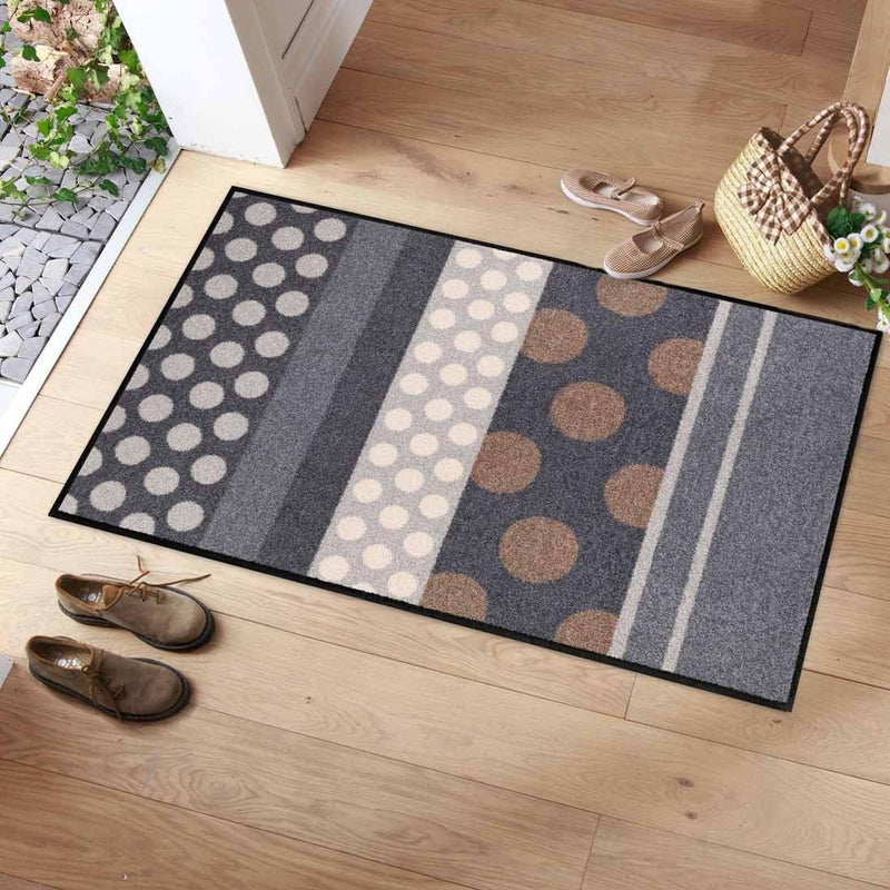 Salonloewe Zerbino lavabile Glamour Dots Grigio 75 x 120 cm SLD0457-075x120
