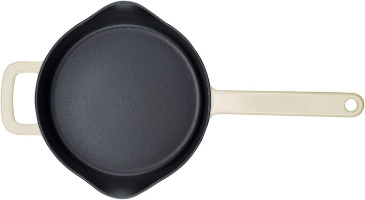 Fissler Moments Collection/Emaillierte Gusseisen-Pfanne (Ø 24 cm) antihaftend, hoher Rand, mit Ausgi