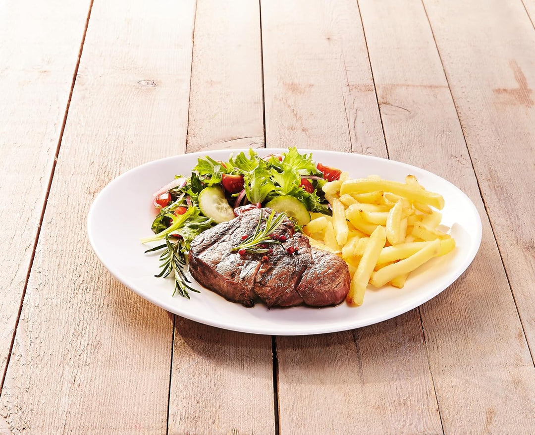 Luminarc 15867, Serie Italian Party, Geschirrset Steakteller 30cm 6 teilig Weiss Steakteller oval 6