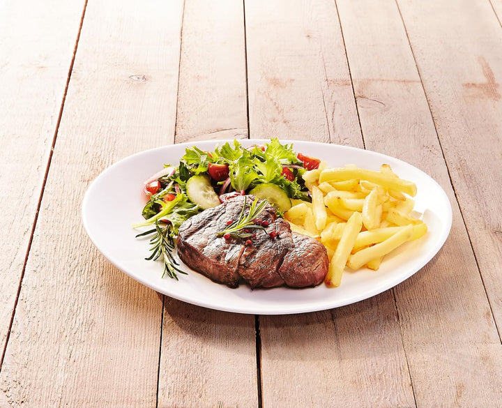 Luminarc 15867, Serie Italian Party, Geschirrset Steakteller 30cm 6 teilig Weiss Steakteller oval 6