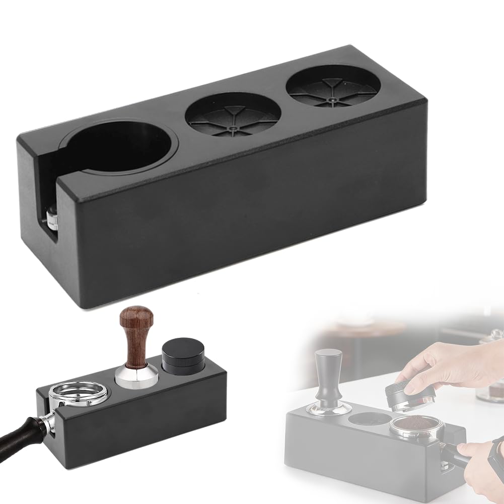 Tamperstation 51–58 mm für Siebträger, Höhenverstellbare Espresso Tamper Station aus ABS, rutschfest