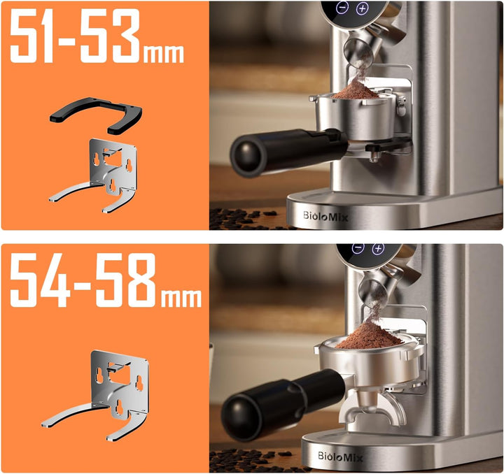 Biolomix Elektrische Kaffeemühle mit abnehmbarem Griffhalter,48 Mahlgradeinstellungen,einstellbar vo