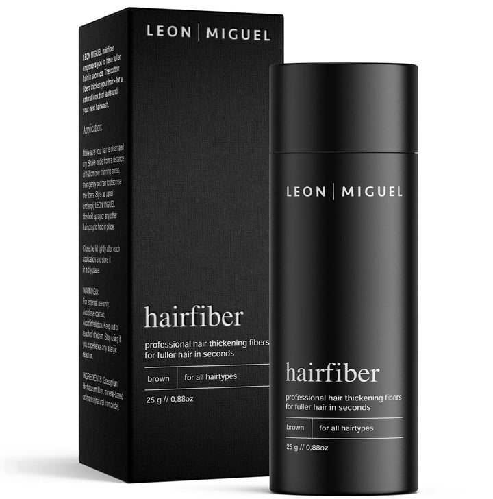 LEON MIGUEL Hair Fiber - Streuhaar - Premium Haarverdichtung/Schütthaar mit Soforteffekt bei Geheimr