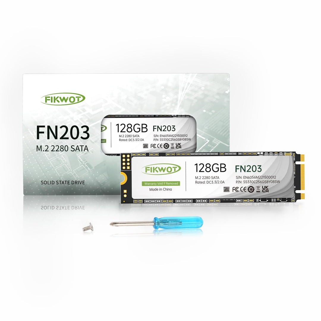 Fikwot FN203 128GB M.2 SATA SSD – SLC Cache 3D NAND TLC SATA III 6Gb/s M.2 2280 NGFF Internes Solid