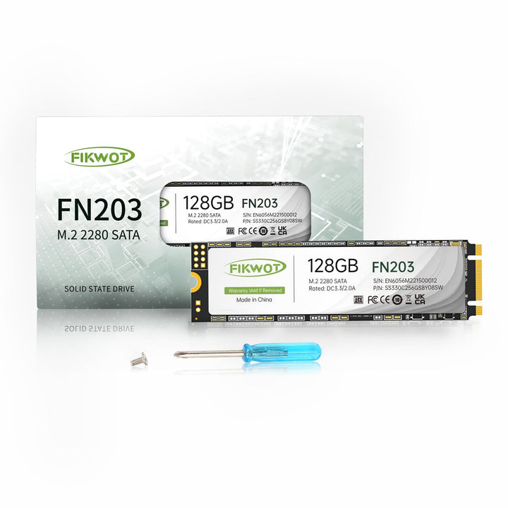 Fikwot FN203 128GB M.2 SATA SSD – SLC Cache 3D NAND TLC SATA III 6Gb/s M.2 2280 NGFF Internes Solid