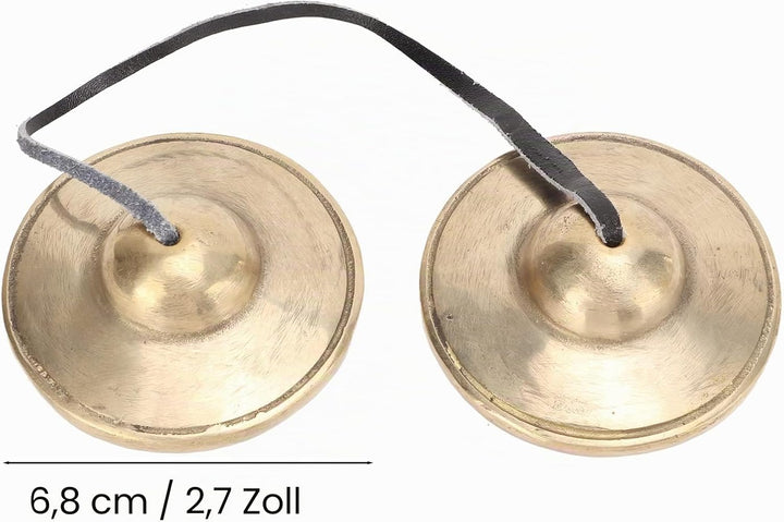 Tibetische Tingsha Zimbeln Meditation Glockenspiel Glocken, 2,7 Zoll Messing Starke Klangdurchdringu
