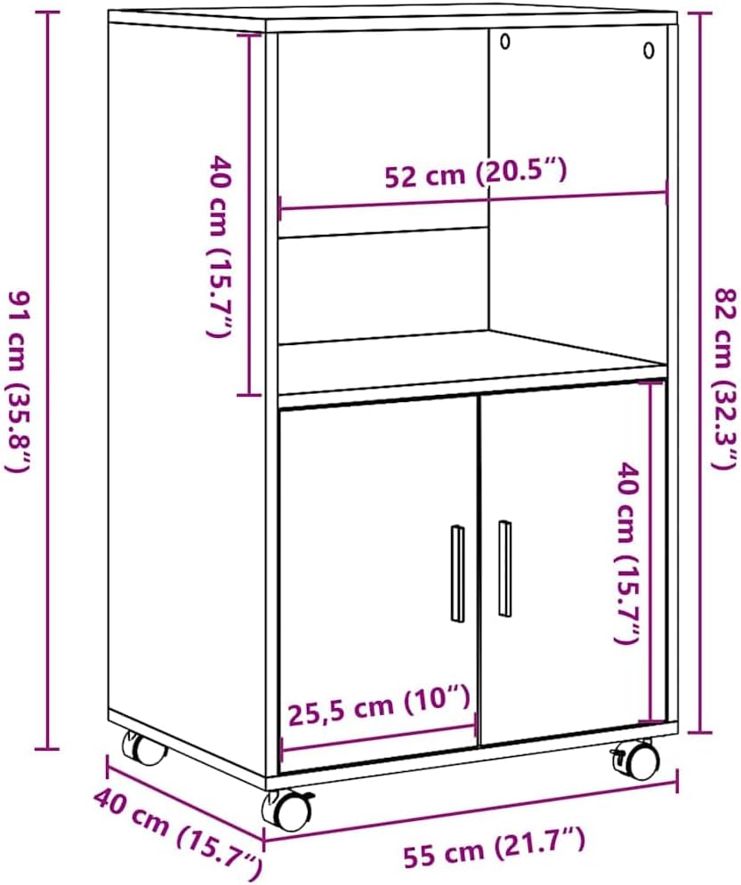 vidaXL Rollschrank, Büroschrank mit Stauraum, Aktenschrank für Wohnzimmer Büro, Bürocontainer Schran