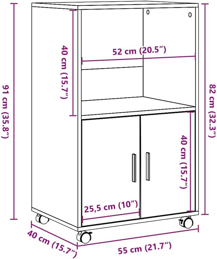 vidaXL Rollschrank, Büroschrank mit Stauraum, Aktenschrank für Wohnzimmer Büro, Bürocontainer Schran