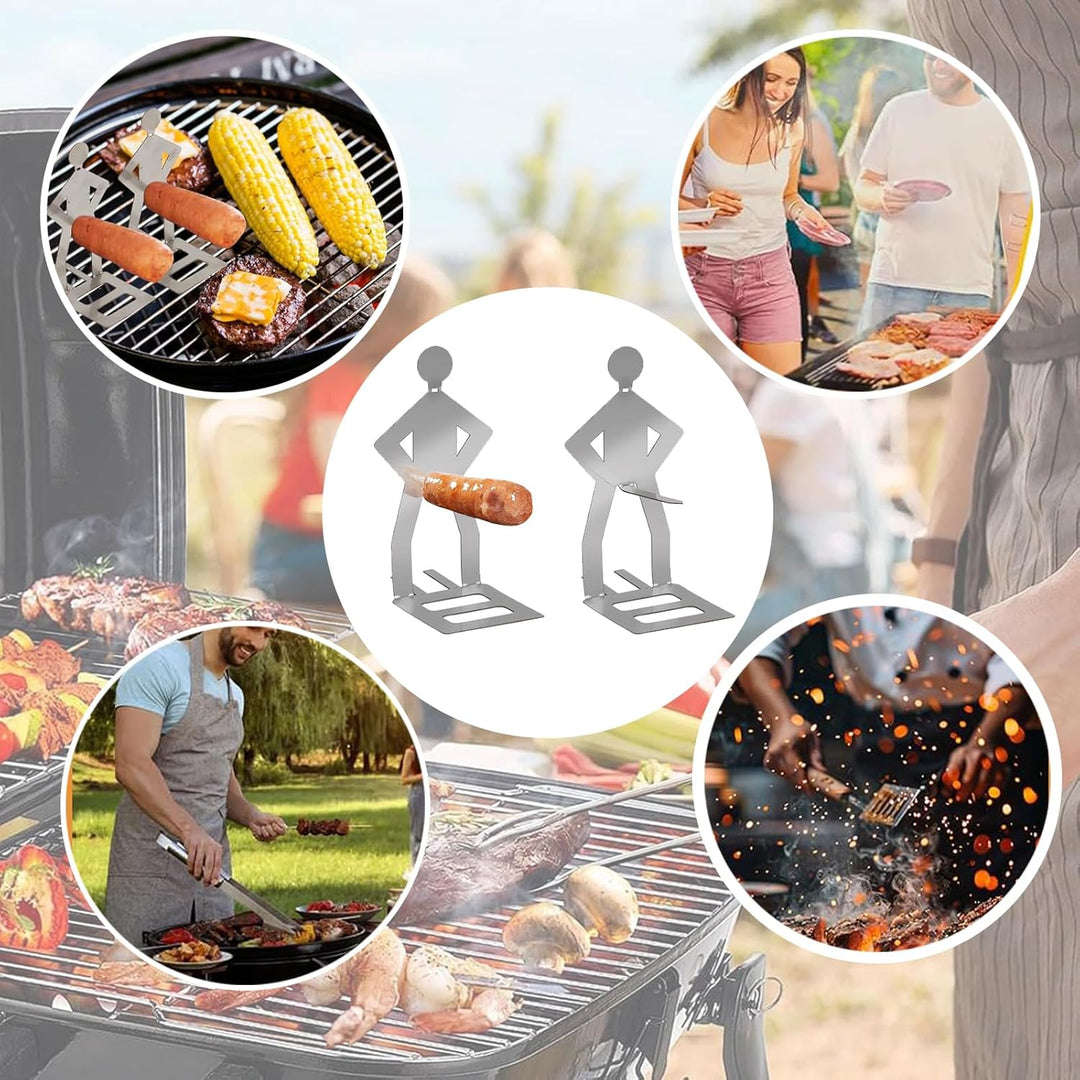 3 Stück Grill Wursthalter Aus Edelstahl Grillzubehör Lustiger Wursthalter Grill Kreativer Wurstständ