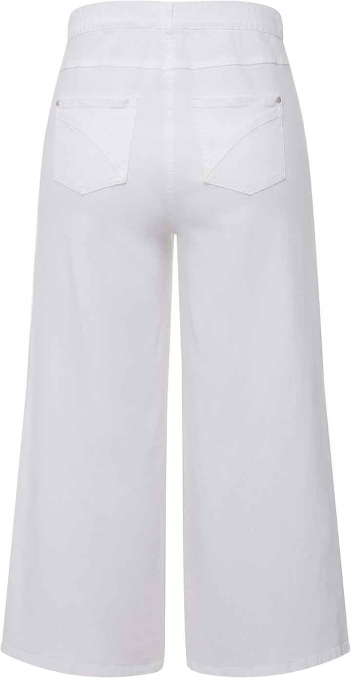 Ulla Popken Damen Denim Culotte Jeans, 44 Schneeweiss
