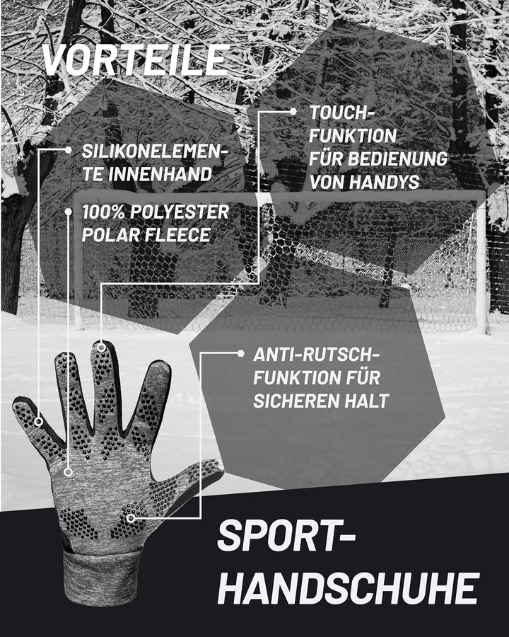 CATCH & KEEP Feldspielerhandschuhe - Wärmende Sporthandschuhe für Herbst und Winter mit starkem Grip