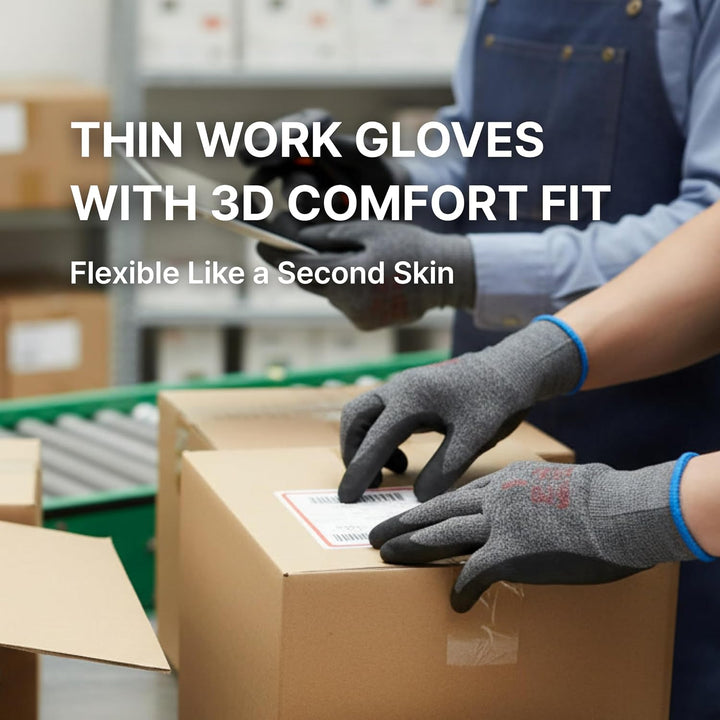 DEX FIT Arbeitshandschuhe FN330-12 Paare, 3D-Comfort Fit, rutschfester Handgriff, mit Schaumnitril b
